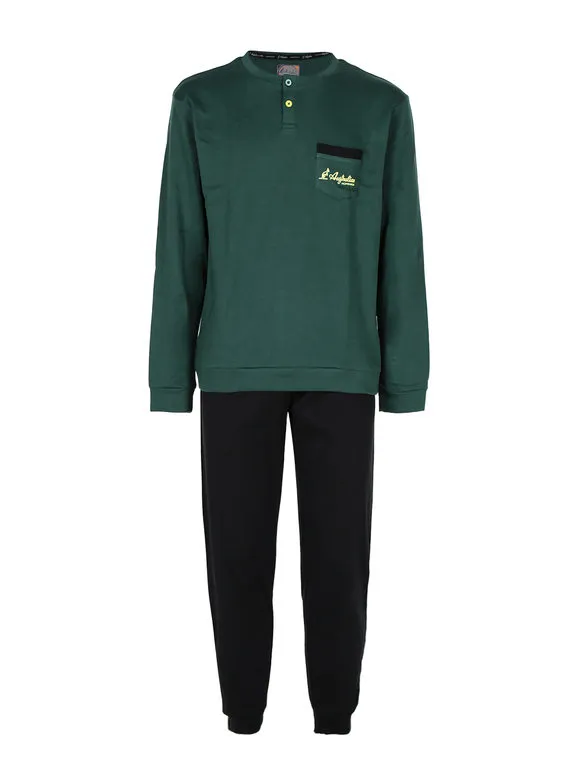 Australian Pijama largo de hombre de cálido algodón interlock