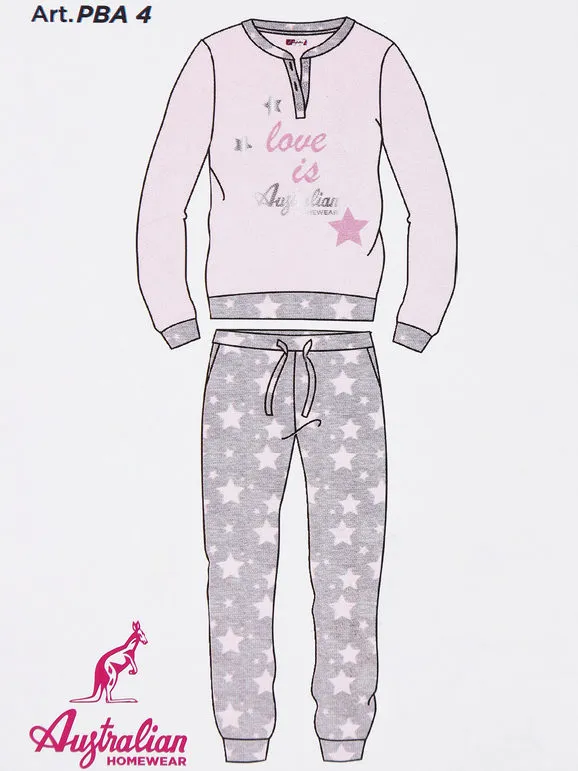 Australian Pijama largo para niña en cálido algodón