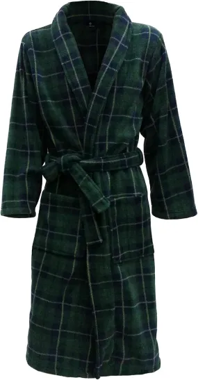 Bata de vellón cálido - Tartán verde y azul marino