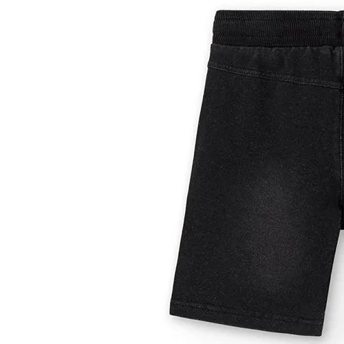 Bermudas felpa denim elástica de niño Boboli 590352 BLACK CORDONETS