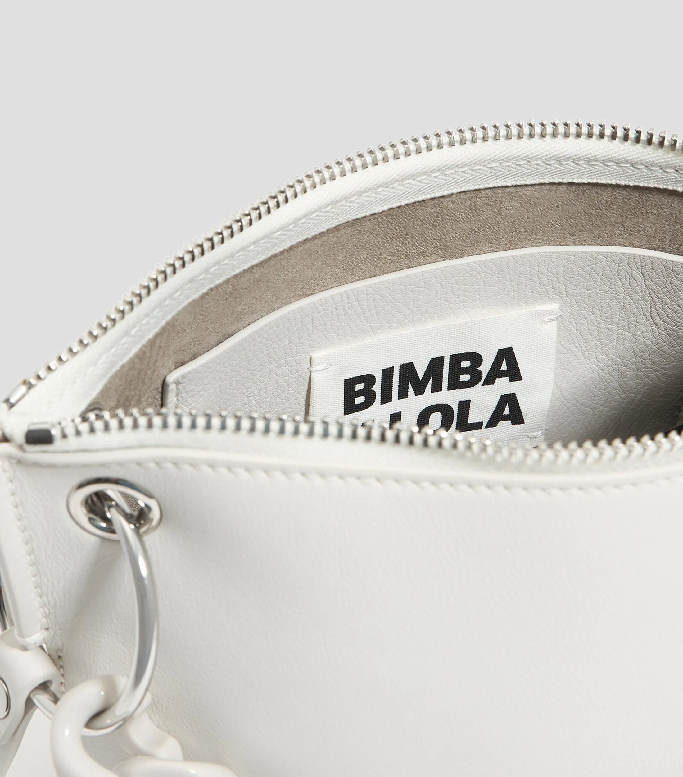 Bimba y Lola Bolso satchel mediano en piel blanco Mujer