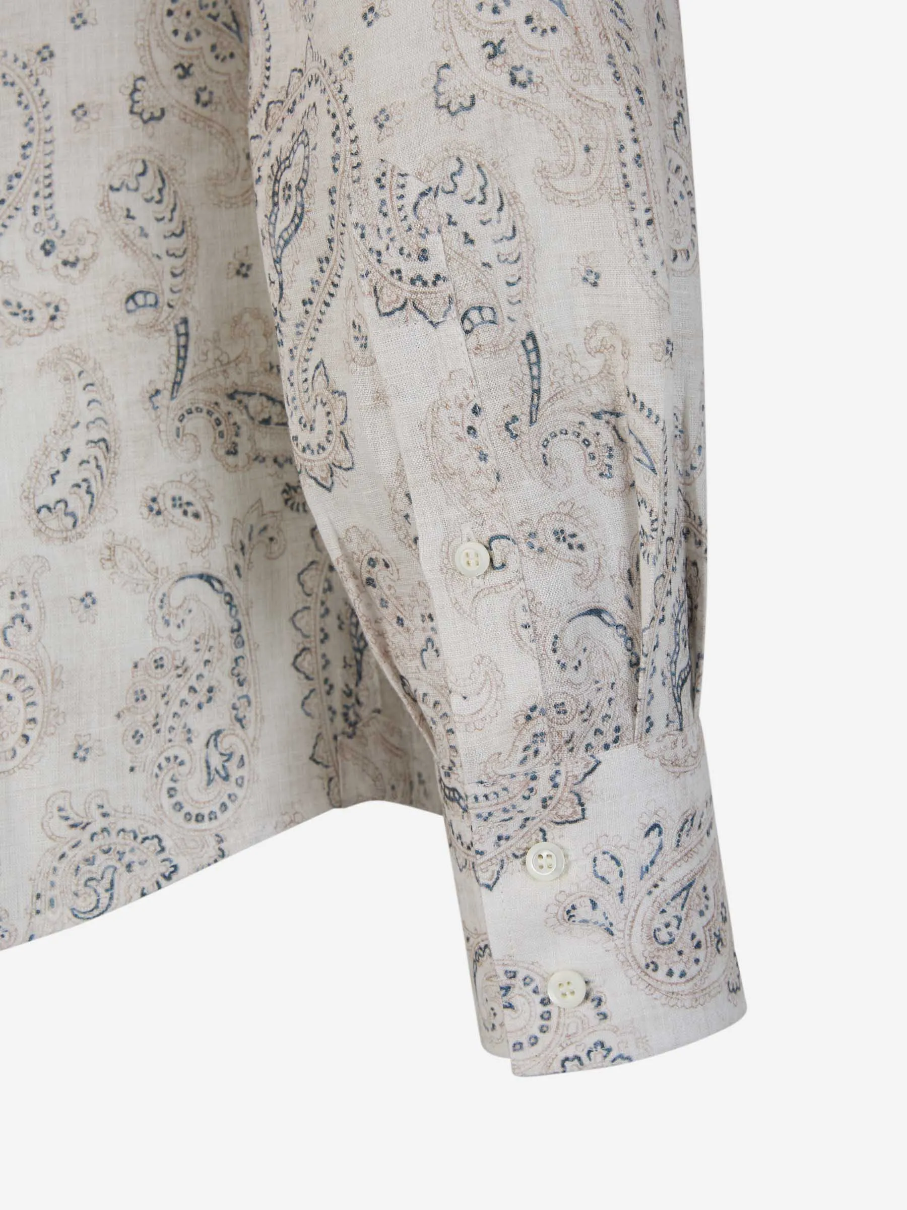 Brunello Cucinelli Camisa Motivo Paisley