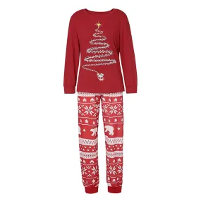 Christmas Family Holiday Pajamas Matching Set Tree Print Christmas Top Sleepwear