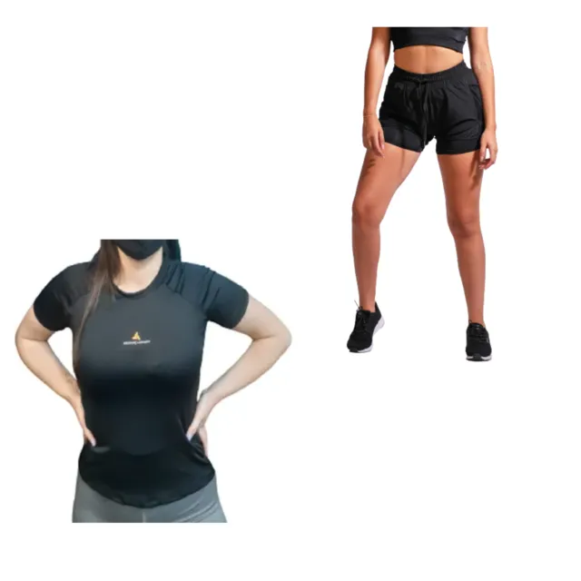 Conjunto Deportivo! Remera Urban Mujer+ Short Con Calza Ng