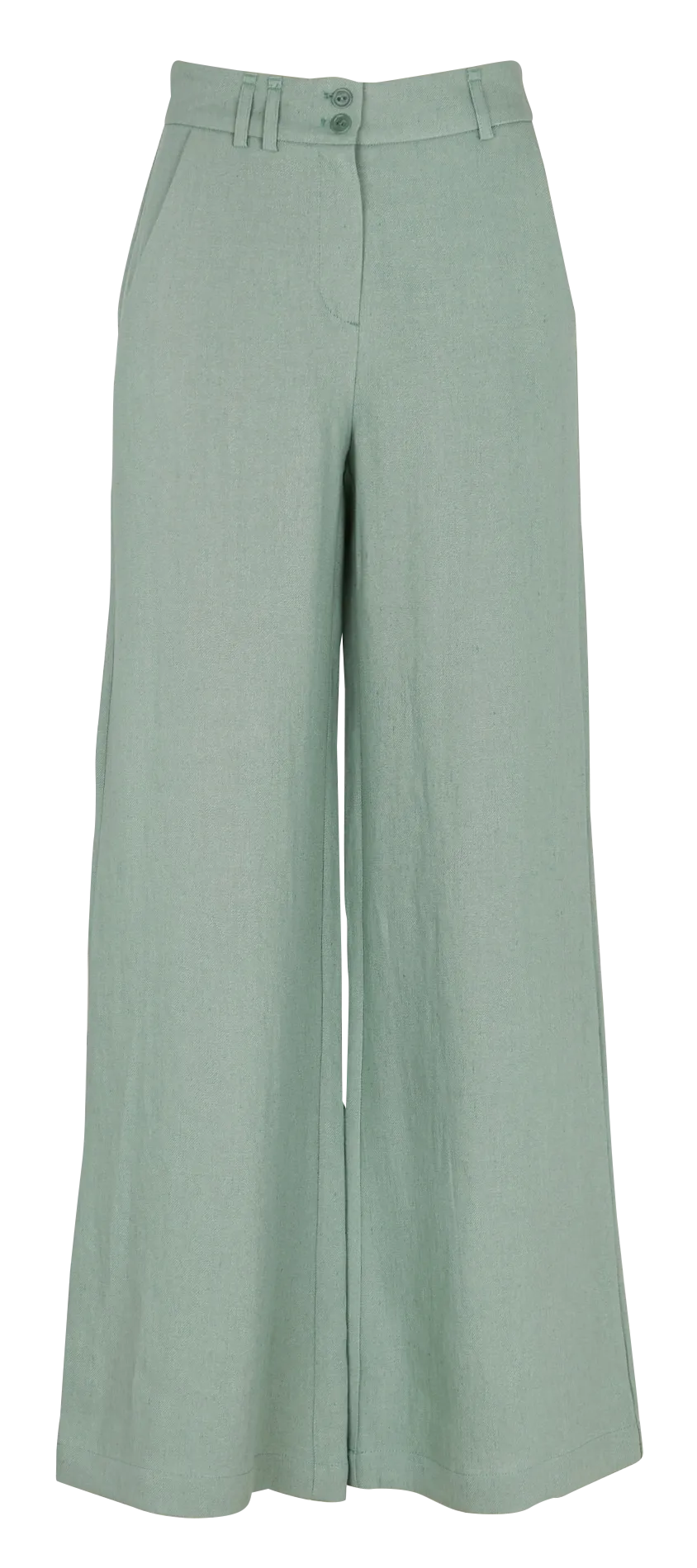 COTELAC Pantalón ancho de mezcla de lino en verde