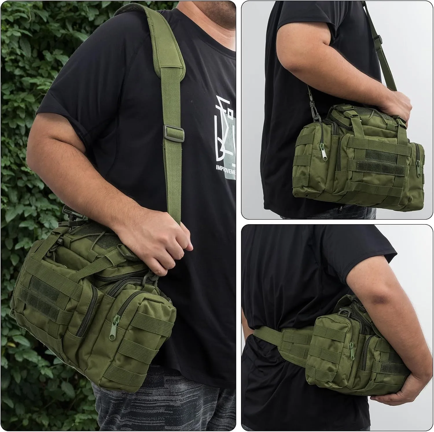Dr.Fish Bolsa de almacenamiento de aparejos de pesca de gran capacidad  múltiples bolsillos  bolsa de hombro y cintura  resisten