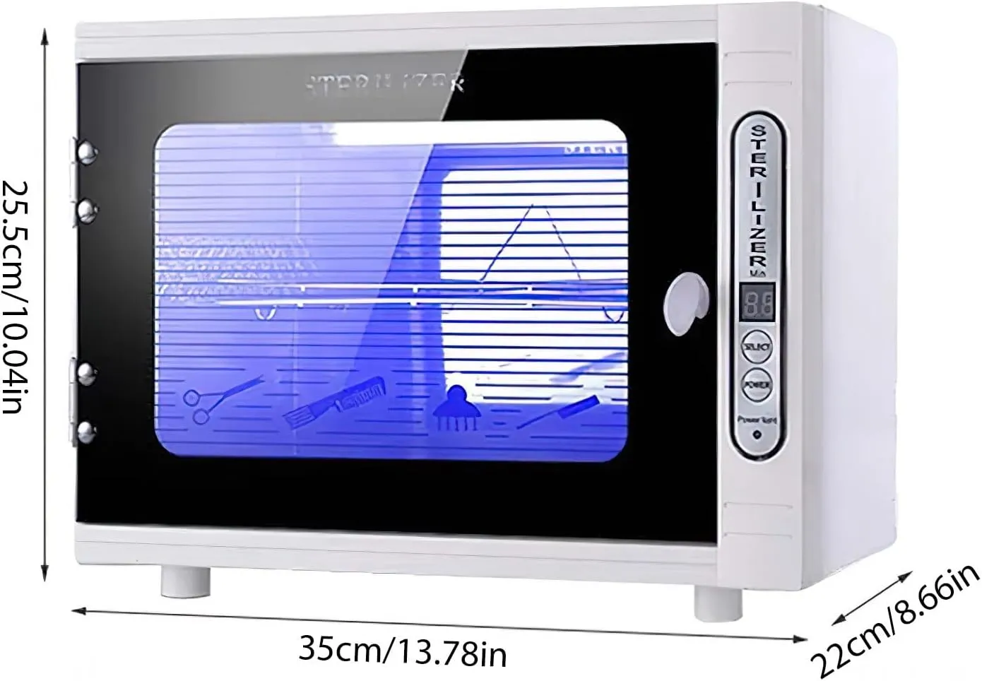 Esterilizador UV, desinfectante UV, caja desinfectante con temporizador, bandeja de esterilización de 2 niveles, gran capacidad 