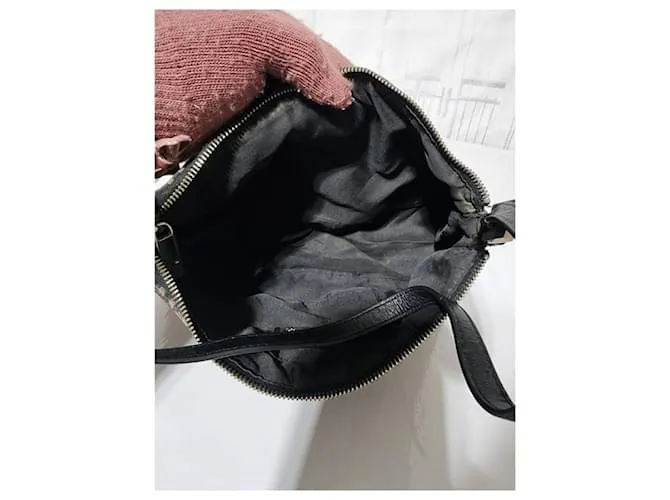 Fendi Vintage Zucchino Lona Baguette Negro/Gris 