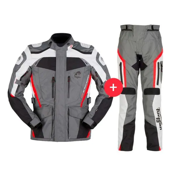 Furygan Apalaches Black Grey Red + Apalaches Pant Black Grey Red 
