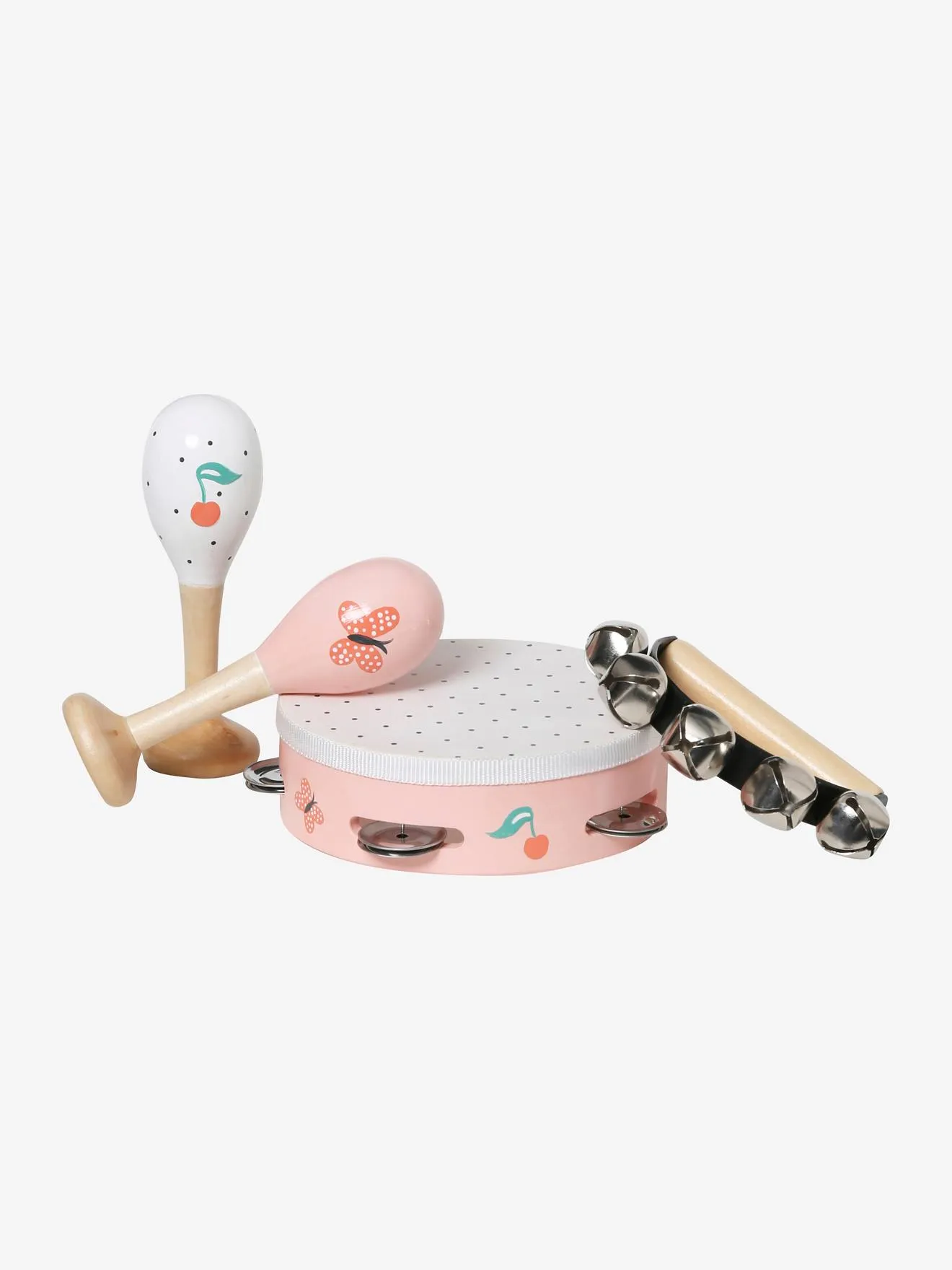 Kit de maracas, pandereta y cascabeles de madera FSC®