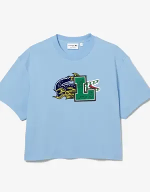 Lacoste Camiseta de mujer Lacoste Holiday oversized de algodón ecológico