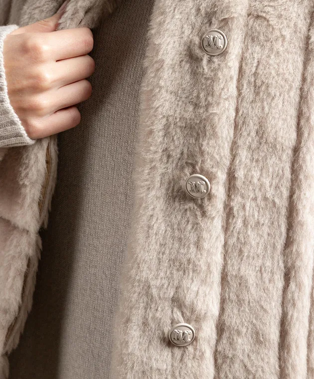 Max Mara Beige Teddino jacket made of wool and silk