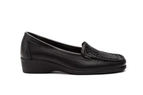 Mocasines de piel Mujer Kiowa Negro Lycra elástica
