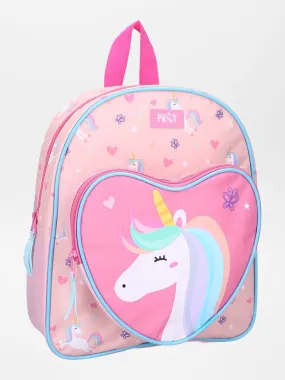 Mochila de unicornio con bolsillo de corazón - ROSA