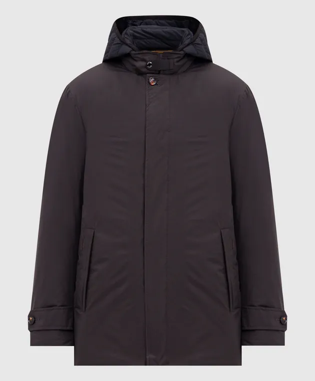 MooRER RAFFAELLO brown down jacket with logo