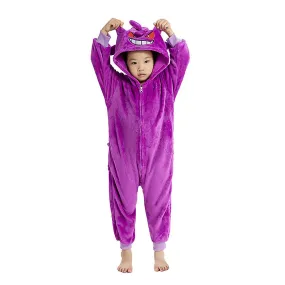 Niños Pequeño Lindo Fantasma Cremallera Mameluco Ropa de dormir Invierno Cálido Mono de dibujos animados Pijama Pijamas Ropa de 