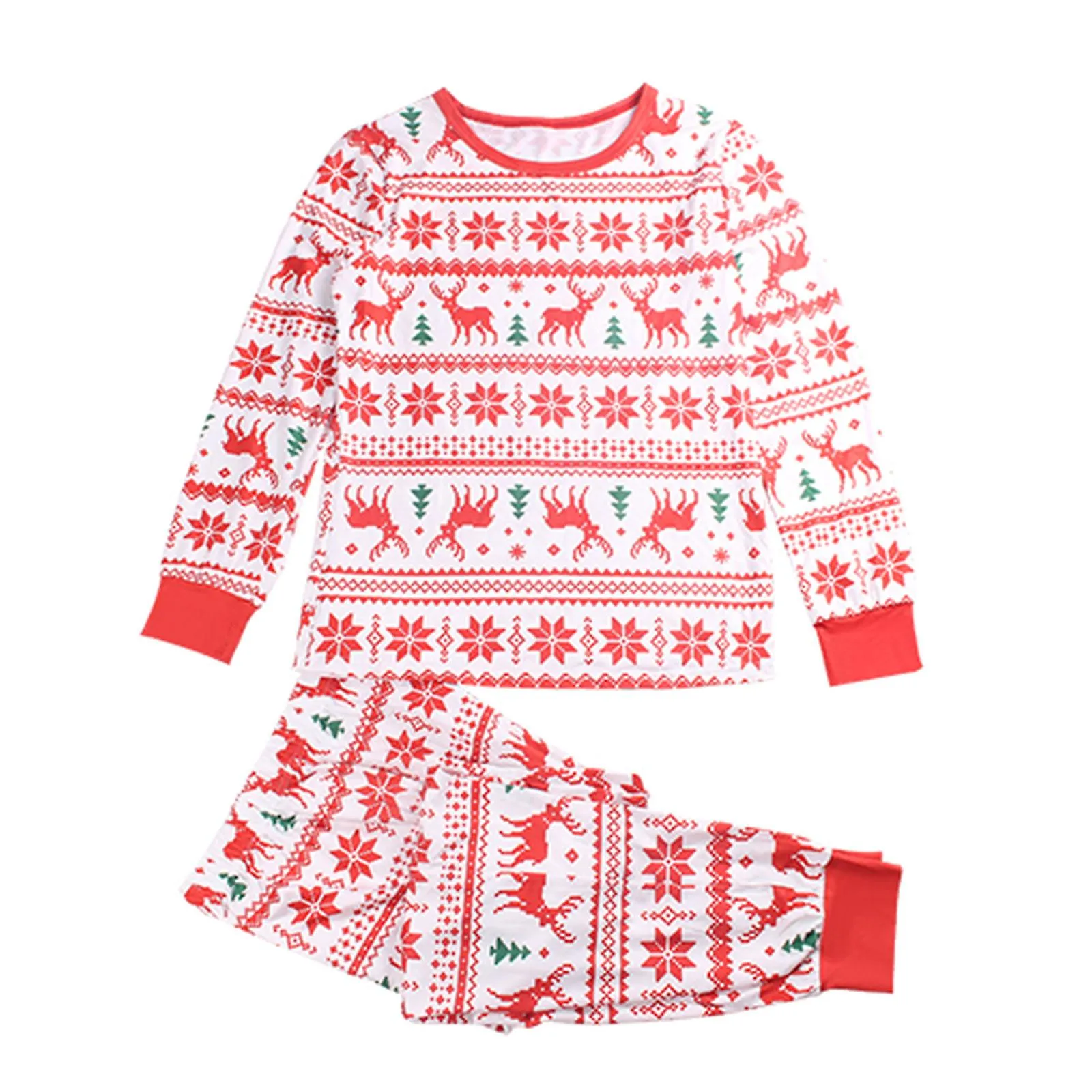 Padre-hijo Cálido Conjunto de Navidad Impreso Pijama de casa Juego de mamá de dos piezas