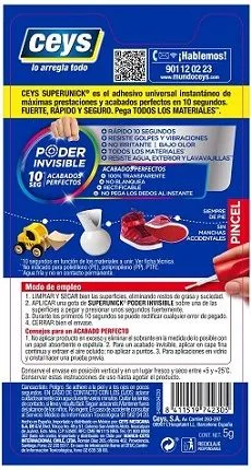Pegamento instantaneo pincel 5 gr ceys