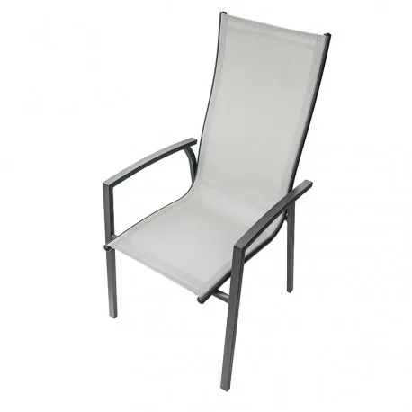 SILLÓN ALTO JARDÍN ALUMINIO Y MULTIFIBRA CAPRI