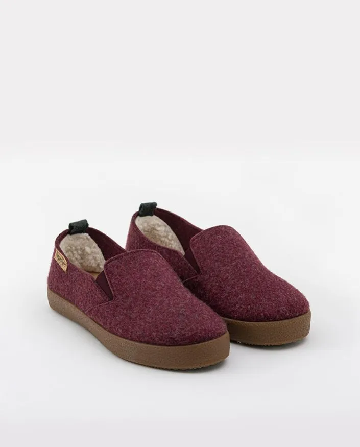 Slip-on eco friendly de invierno rojas acacia crab burdeos