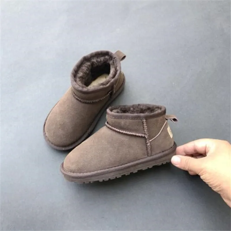 Zapatos para niños, botas para niñas, tobillo cálido de invierno para niños pequeños, Bot, zapato negro rosa, botas de nieve par